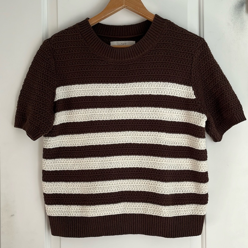 Loft striped short sleeve sweater